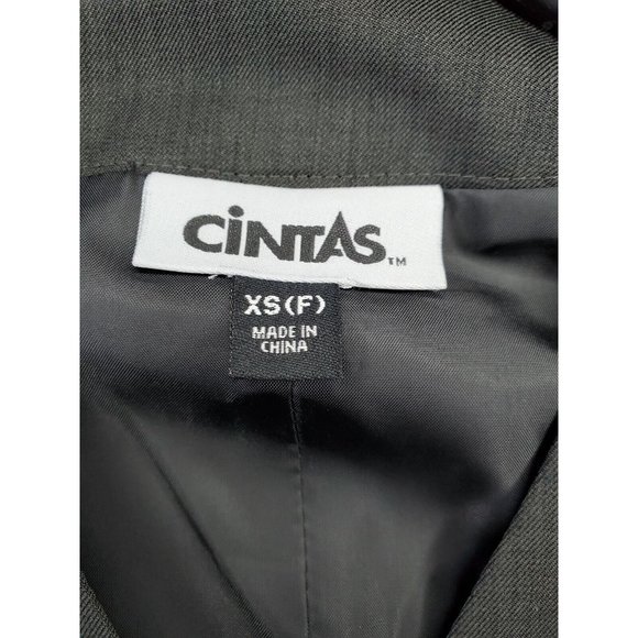 Cintas XS Women Hidden Button Polyester Black Suit Vest With 2 Pockets - Picture 7 of 12